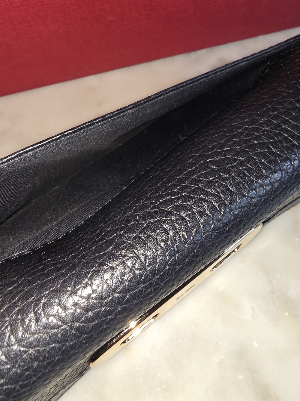 Rare Coach Black Pebbled Leather W/ Double turnlock Gold Plate Wallet - Picture 14 of 16
